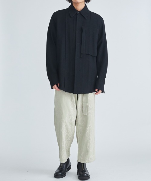 NVRFRGT/ネヴァーフォーゲット】WOOL LINEN HERRING BONE HOOK FRONT