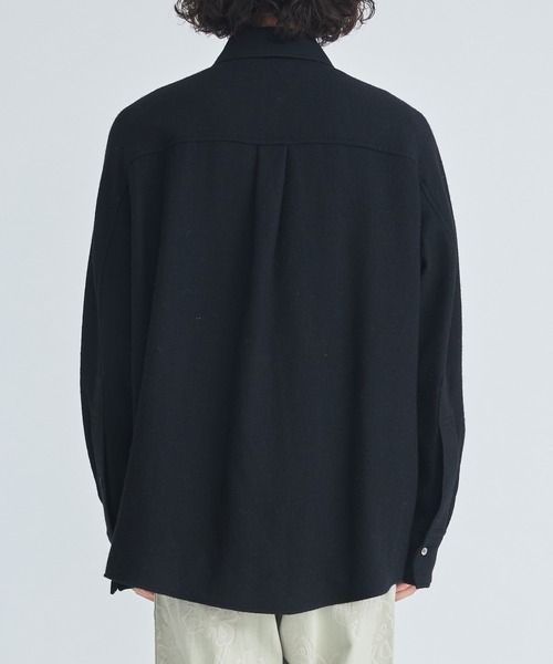 NVRFRGT（ネヴァーフォーゲット）の「【NVRFRGT/ネヴァーフォーゲット】WOOL LINEN HERRING BONE HOOK FRONT SHIRT（シャツ/ブラウス・メンズ・グレー/ブラック・1/2）」の16枚目の写真