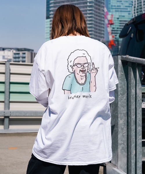 BROTHER MERLE（ブラザー マール）の「GLADYS S/S T-SHIRTS/BROTHER MERLE(ブラザーマール)半袖バックプリントTシャツ（Tシャツ/カットソー・メンズ・スカイブルー/ホワイト/ブラック・X-LARGE/MEDIUM/LARGE）」の2枚目の写真