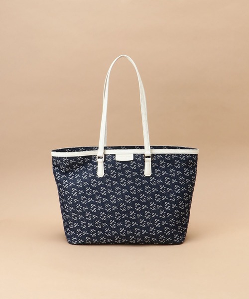 Samantha Thavasa(サマンサタバサ)の「Denim ST Jacquardトートバッグ(トートバッグ・レディース・オフホワイト/フューシャピンク/ネイビー/ターコイズブルー・FREE)」の2枚目の写真