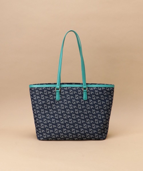 Samantha Thavasa(サマンサタバサ)の「Denim ST Jacquardトートバッグ(トートバッグ・レディース・オフホワイト/フューシャピンク/ネイビー/ターコイズブルー・FREE)」の7枚目の写真