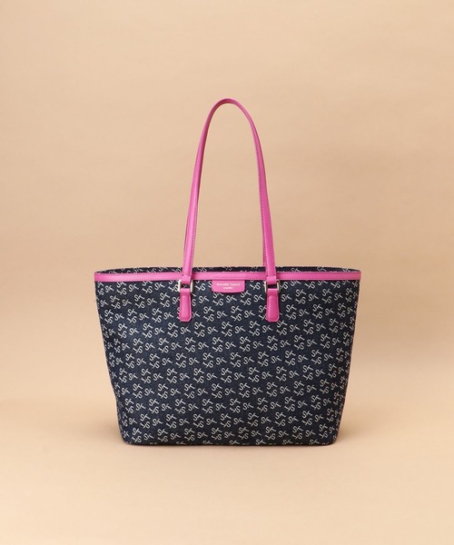 Samantha Thavasa(サマンサタバサ)の「Denim ST Jacquardトートバッグ(トートバッグ・レディース・オフホワイト/フューシャピンク/ネイビー/ターコイズブルー・FREE)」の17枚目の写真