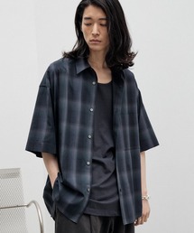 OMBRE CHECK FLUFFY H/S SHIRT