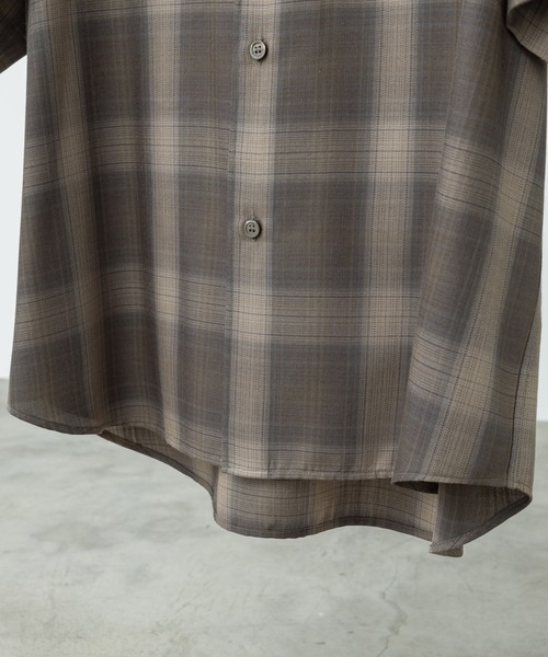 WYM LIDNM（ウィム バイ リドム）の「OMBRE CHECK FLUFFY H/S SHIRT（シャツ/ブラウス・メンズ・ダークグレー/グレー/チャコール/グレー系/アッシュブラウン・S/M/L）」の6枚目の写真