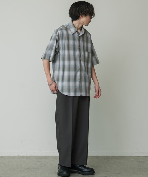 WYM LIDNM（ウィム バイ リドム）の「OMBRE CHECK FLUFFY H/S