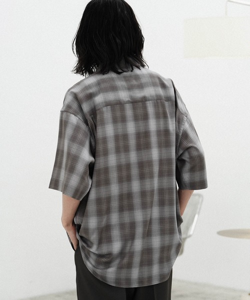 WYM LIDNM（ウィム バイ リドム）の「OMBRE CHECK FLUFFY H/S SHIRT（シャツ/ブラウス・メンズ・ダークグレー/グレー/チャコール/グレー系/アッシュブラウン・S/M/L）」の17枚目の写真