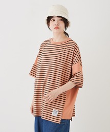 CUBE SUGAR（キューブシュガー）の「WEB限定天竺ボーダー×フライス切替Tシャツ（Tシャツ/カットソー）」
