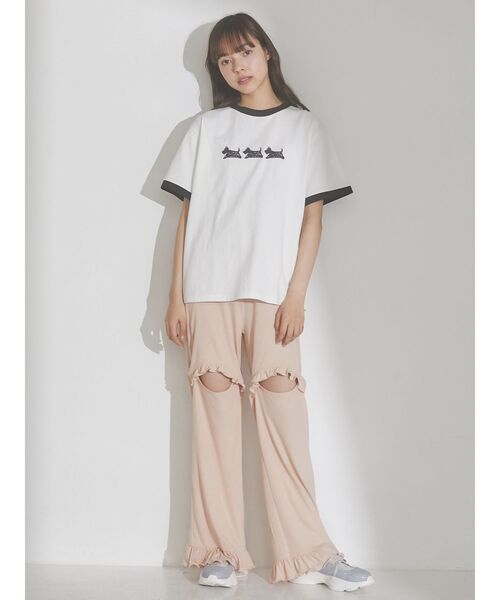 merry jenny（メリージェニー）の「osanpo terrier tee（Tシャツ/カットソー・レディース・オフホワイト/チャコールグレー・FREE）」の8枚目の写真