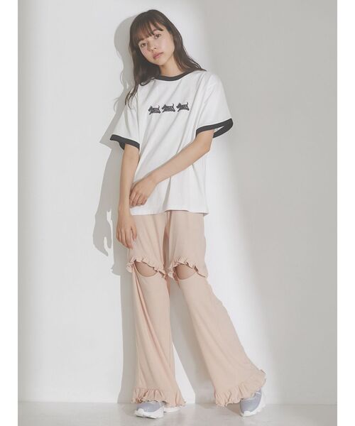 merry jenny（メリージェニー）の「osanpo terrier tee（Tシャツ/カットソー・レディース・オフホワイト/チャコールグレー・FREE）」の6枚目の写真