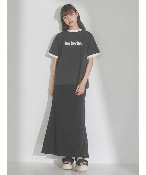 merry jenny（メリージェニー）の「osanpo terrier tee（Tシャツ/カットソー・レディース・オフホワイト/チャコールグレー・FREE）」の13枚目の写真