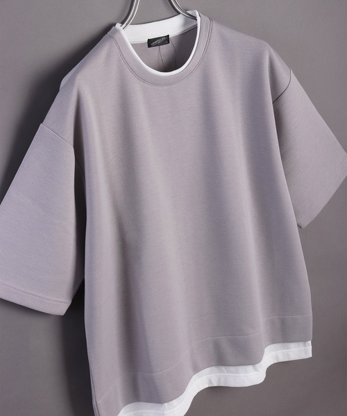 WESTSEA(ウエストシー)の「鹿の子ダンボール レイヤード 半袖スウェットT(Tシャツ/カットソー・メンズ・ターコイズブルー/ブルー/ブラック/ライトグレー/オフホワイト/グリーン・M/L)」の4枚目の写真