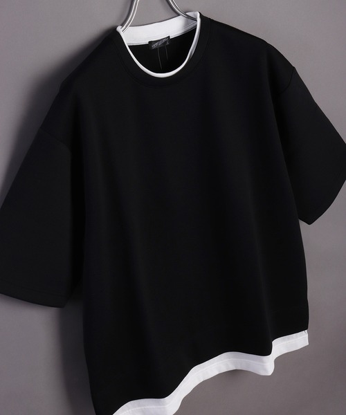 WESTSEA(ウエストシー)の「鹿の子ダンボール レイヤード 半袖スウェットT(Tシャツ/カットソー・メンズ・ターコイズブルー/ブルー/ブラック/ライトグレー/オフホワイト/グリーン・M/L)」の3枚目の写真