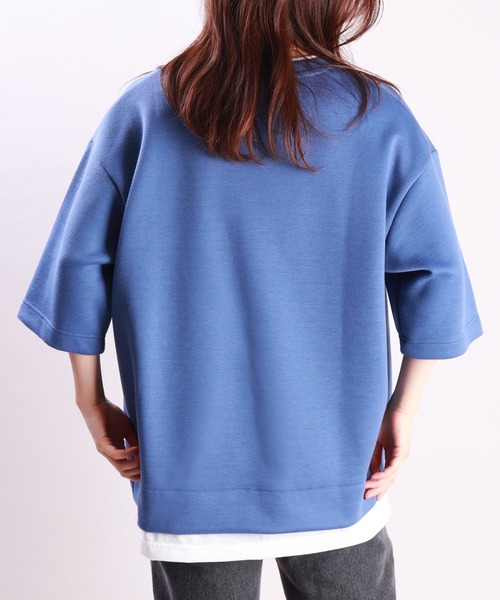WESTSEA(ウエストシー)の「鹿の子ダンボール レイヤード 半袖スウェットT(Tシャツ/カットソー・メンズ・ターコイズブルー/ブルー/ブラック/ライトグレー/オフホワイト/グリーン・M/L)」の9枚目の写真