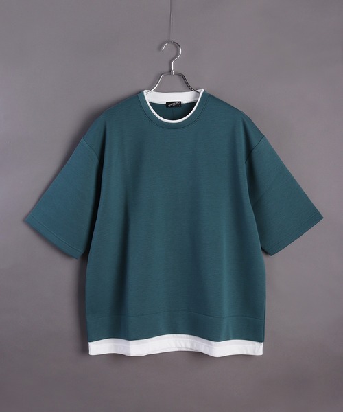 WESTSEA(ウエストシー)の「鹿の子ダンボール レイヤード 半袖スウェットT(Tシャツ/カットソー・メンズ・ターコイズブルー/ブルー/ブラック/ライトグレー/オフホワイト/グリーン・M/L)」の11枚目の写真