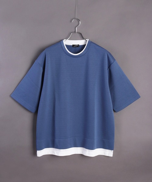 WESTSEA(ウエストシー)の「鹿の子ダンボール レイヤード 半袖スウェットT(Tシャツ/カットソー・メンズ・ターコイズブルー/ブルー/ブラック/ライトグレー/オフホワイト/グリーン・M/L)」の14枚目の写真