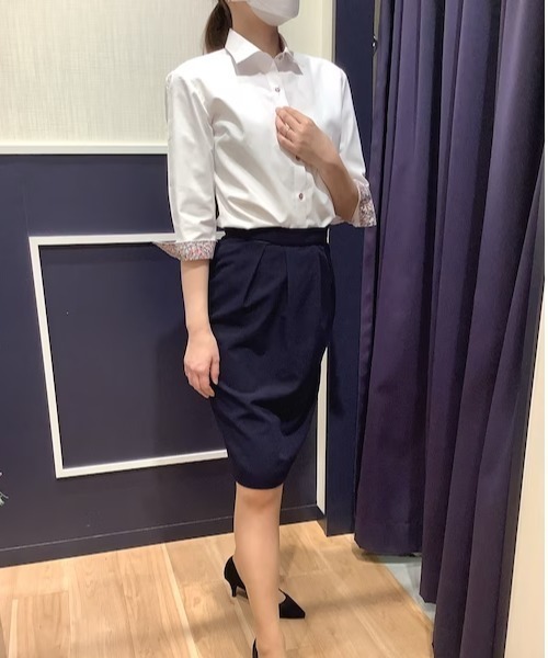 TOKYO SHIRTS（トウキョウシャツ）の「透け防止 形態安定ノーアイロン ワイド衿 七分袖ビジネスワイシャツ（ビジネスシャツ・レディース・ホワイト・S/M/L/LL/XL）」の13枚目の写真