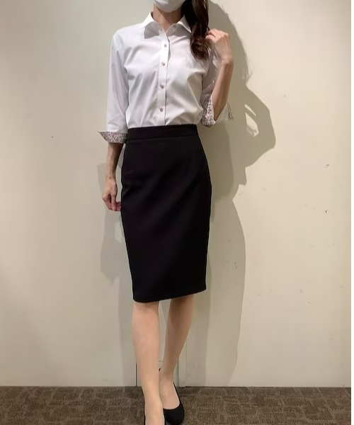 TOKYO SHIRTS（トウキョウシャツ）の「透け防止 形態安定ノーアイロン ワイド衿 七分袖ビジネスワイシャツ（ビジネスシャツ・レディース・ホワイト・S/M/L/LL/XL）」の11枚目の写真