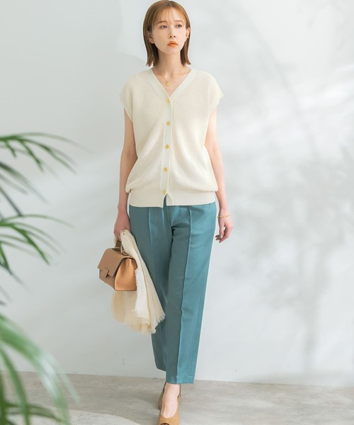 URBAN RESEARCH ROSSO（アーバンリサーチロッソ）の「ペーパーヤーン2WAYニットプルオーバー（ニット/セーター・レディース・オレンジ/ネイビー/オフホワイト・FREE）」の6枚目の写真