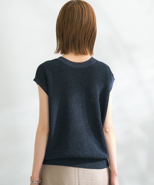 URBAN RESEARCH ROSSO（アーバンリサーチロッソ）の「ペーパーヤーン2WAYニットプルオーバー（ニット/セーター・レディース・オレンジ/ネイビー/オフホワイト・FREE）」の11枚目の写真