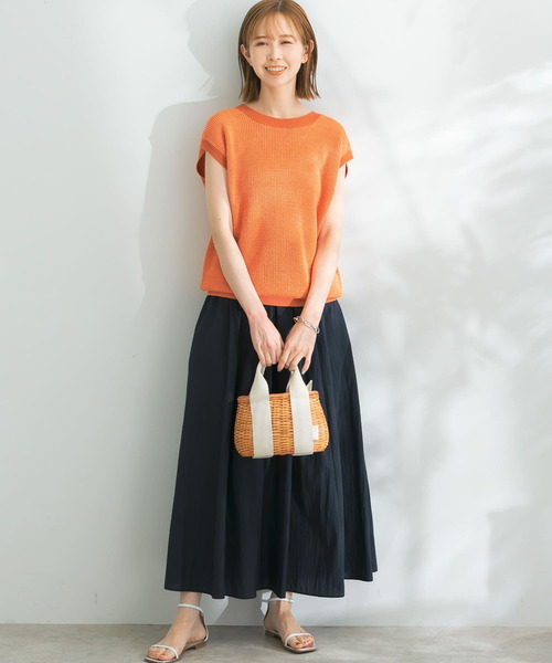 URBAN RESEARCH ROSSO（アーバンリサーチロッソ）の「ペーパーヤーン2WAYニットプルオーバー（ニット/セーター・レディース・オレンジ/ネイビー/オフホワイト・FREE）」の18枚目の写真