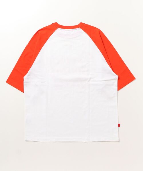 TRAP/U (トラップユー)の「ミドルウエイト天竺ラグラン半袖Tシャツ(Tシャツ/カットソー・メンズ・ホワイト×ブラック/ホワイト×グリーン/ホワイト系その他・F)」の4枚目の写真