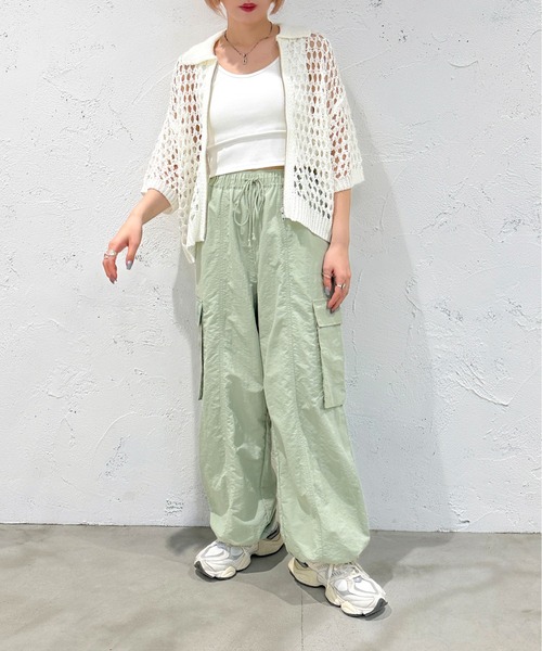 apres jour mignon(アプレジュールミニョン)の「メッシュ襟付きショートニット【ZOZOTOWN限定アイテム】(ニット/セーター・レディース・オフホワイト/オレンジ/ブラック・X-LARGE/フリー)」の7枚目の写真