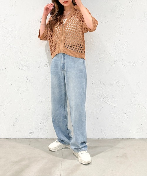 apres jour mignon(アプレジュールミニョン)の「メッシュ襟付きショートニット【ZOZOTOWN限定アイテム】(ニット/セーター・レディース・オフホワイト/オレンジ/ブラック・X-LARGE/フリー)」の20枚目の写真