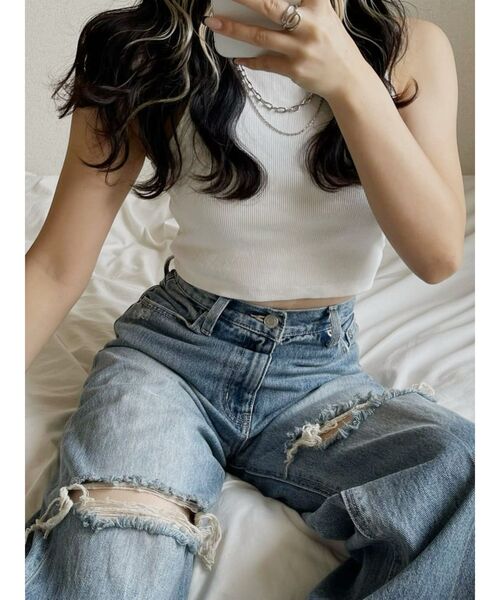 EVRIS(エヴリス)の「ダメージワイドデニムパンツ(デニムパンツ・レディース・ブルー・SMALL/MEDIUM)」の15枚目の写真