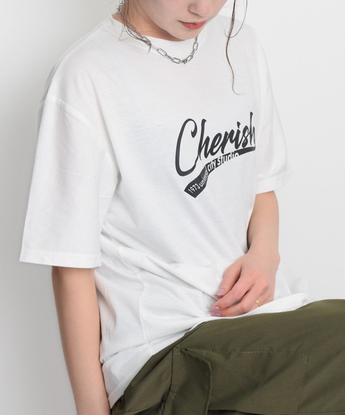 Flowering Korea(フラワーリングコリア)の「オーバーサイズロゴTシャツ(Tシャツ/カットソー・レディース・グレー/オレンジ/ホワイト・FREE)」の9枚目の写真