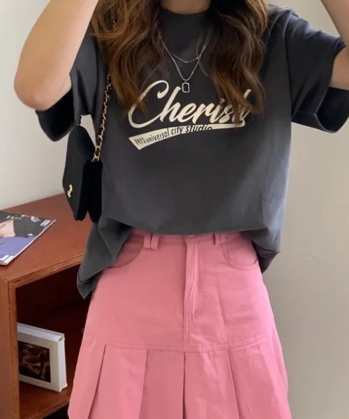 Flowering Korea(フラワーリングコリア)の「オーバーサイズロゴTシャツ(Tシャツ/カットソー・レディース・グレー/オレンジ/ホワイト・FREE)」の22枚目の写真