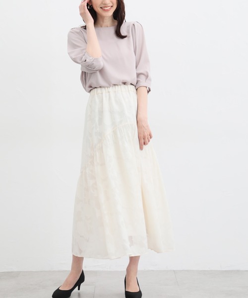 【パーティーに】新品ラインストーンブラウス＆花柄スカートツーピースLサイズｇ07 楽天市場】SALE スカート ロングスカート チュール レディース 白 黒