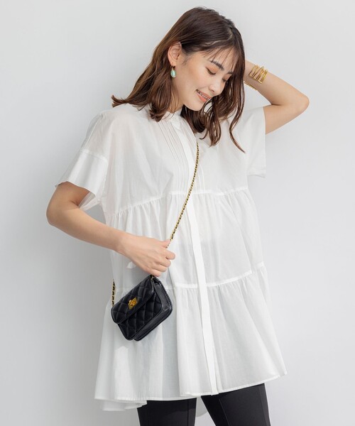 OURHOME たっぷりギャザーのフレアブラウス 【公式通販】 ourhome