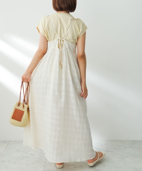 SENSE OF PLACE by URBAN RESEARCH（センスオブプレイスバイアーバンリサーチ）の「バックデザインキャミワンピース（ワンピース・レディース・アイボリー/バーガンディー/ブラック・ONE/S）」の9枚目の写真