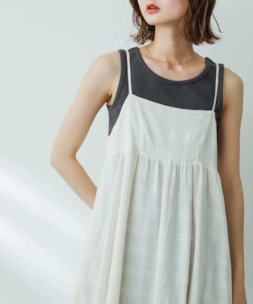 SENSE OF PLACE by URBAN RESEARCH（センスオブプレイスバイアーバンリサーチ）の「バックデザインキャミワンピース（ワンピース・レディース・アイボリー/バーガンディー/ブラック・ONE/S）」の10枚目の写真