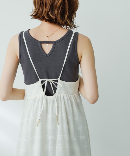 SENSE OF PLACE by URBAN RESEARCH（センスオブプレイスバイアーバンリサーチ）の「バックデザインキャミワンピース（ワンピース・レディース・アイボリー/バーガンディー/ブラック・ONE/S）」の11枚目の写真