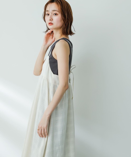 SENSE OF PLACE by URBAN RESEARCH（センスオブプレイスバイアーバンリサーチ）の「バックデザインキャミワンピース（ワンピース・レディース・アイボリー/バーガンディー/ブラック・ONE/S）」の13枚目の写真