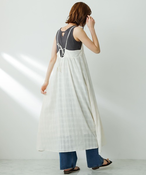 SENSE OF PLACE by URBAN RESEARCH（センスオブプレイスバイアーバンリサーチ）の「バックデザインキャミワンピース（ワンピース・レディース・アイボリー/バーガンディー/ブラック・ONE/S）」の15枚目の写真