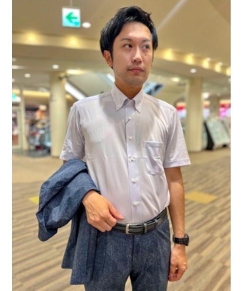 ２枚セット 新品未使用 i-Shirt 完全ノーアイロン サイズ L41 半袖 ホワイト 【冷感/完全ノーアイロン】半袖アイシャツ【アイス