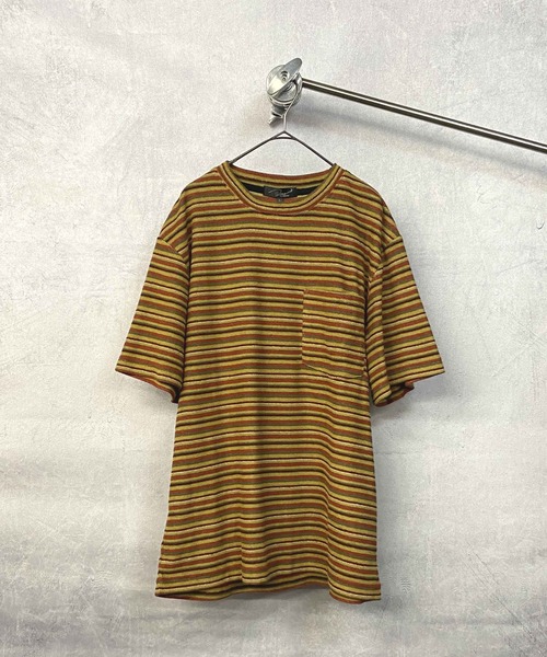 En serio TOKYO(エンソリオトーキョー)の「テリークロス マルチボーダー レギュラーシルエット ポケTEE(Tシャツ/カットソー・メンズ・グリーン系/ブラウン系/イエロー系・L/M)」の12枚目の写真