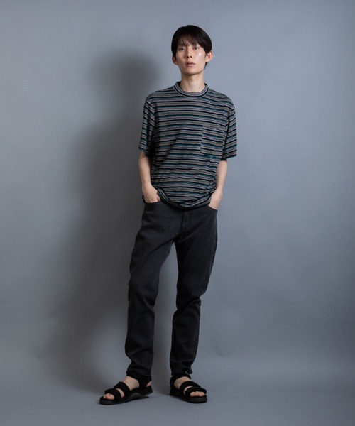 En serio TOKYO(エンソリオトーキョー)の「テリークロス マルチボーダー レギュラーシルエット ポケTEE(Tシャツ/カットソー・メンズ・グリーン系/ブラウン系/イエロー系・L/M)」の13枚目の写真