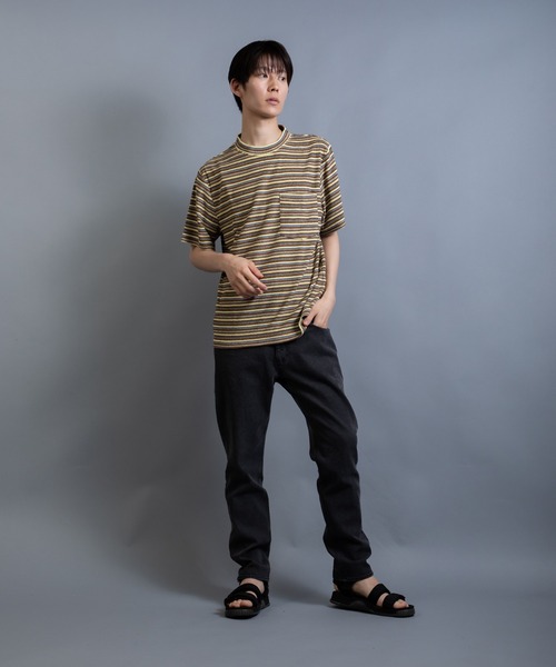 En serio TOKYO(エンソリオトーキョー)の「テリークロス マルチボーダー レギュラーシルエット ポケTEE(Tシャツ/カットソー・メンズ・グリーン系/ブラウン系/イエロー系・L/M)」の19枚目の写真