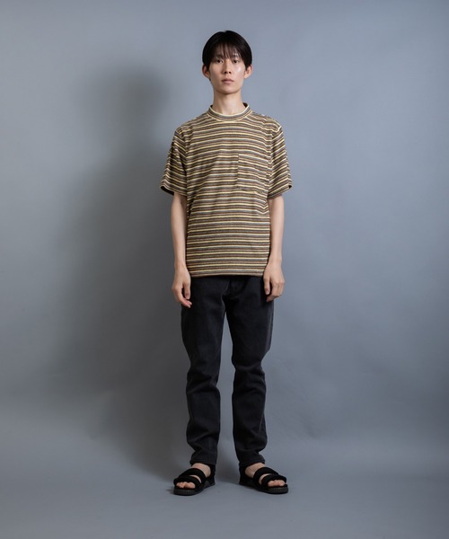 En serio TOKYO(エンソリオトーキョー)の「テリークロス マルチボーダー レギュラーシルエット ポケTEE(Tシャツ/カットソー・メンズ・グリーン系/ブラウン系/イエロー系・L/M)」の22枚目の写真