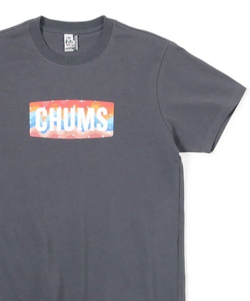 CHUMS(チャムス)の「CHUMS/チャムス ロゴプリントTシャツ クルーネック コットンT CH01-2388(Tシャツ/カットソー・メンズ・チャコール/ネイビー/ホワイト/ブルー・M/XXL/L/S/XL)」の1枚目の写真