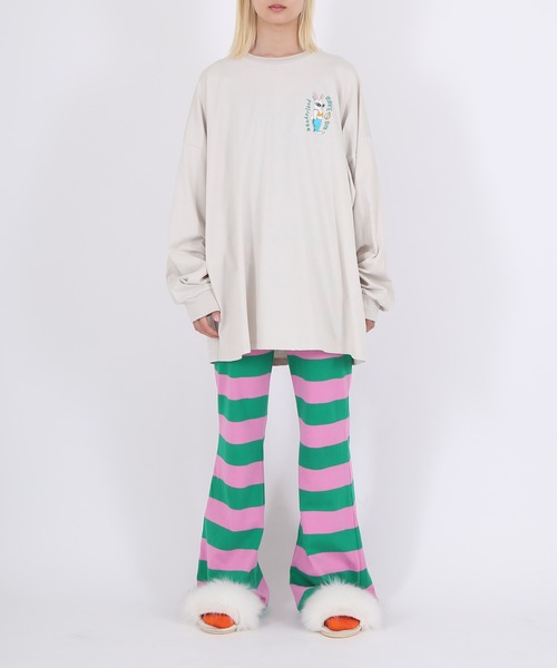 PUNYUS（プニュズ）の「RAVE ON WONDERLANDビッグロンＴ（Tシャツ/カットソー・レディース・ライトパープル/ホワイト/ライトグレー・3/4）」の15枚目の写真