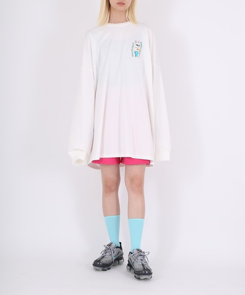 PUNYUS（プニュズ）の「RAVE ON WONDERLANDビッグロンＴ（Tシャツ/カットソー・レディース・ライトパープル/ホワイト/ライトグレー・3/4）」の16枚目の写真