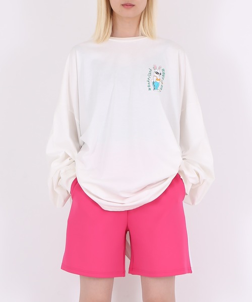 PUNYUS（プニュズ）の「RAVE ON WONDERLANDビッグロンＴ（Tシャツ/カットソー・レディース・ライトパープル/ホワイト/ライトグレー・3/4）」の17枚目の写真