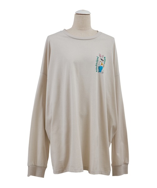 PUNYUS（プニュズ）の「RAVE ON WONDERLANDビッグロンＴ（Tシャツ/カットソー・レディース・ライトパープル/ホワイト/ライトグレー・3/4）」の6枚目の写真