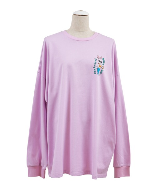 PUNYUS（プニュズ）の「RAVE ON WONDERLANDビッグロンＴ（Tシャツ/カットソー・レディース・ライトパープル/ホワイト/ライトグレー・3/4）」の5枚目の写真