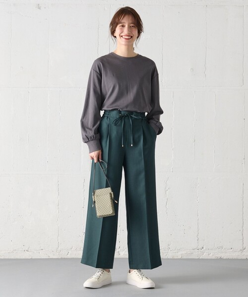 ANY（エニィ）の「【UVケア】ビューティベーシックロングＴシャツ（Tシャツ/カットソー・レディース・ワイン系/ダークブラウン系/ライトグレー系/グレー系・F）」の9枚目の写真