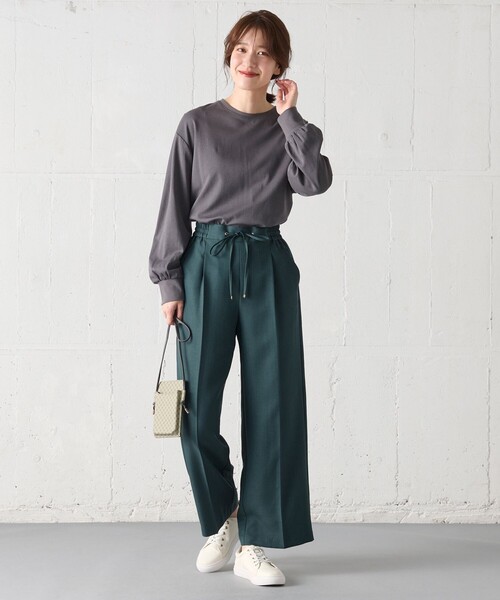 ANY（エニィ）の「【UVケア】ビューティベーシックロングＴシャツ（Tシャツ/カットソー・レディース・ワイン系/ダークブラウン系/ライトグレー系/グレー系・F）」の10枚目の写真